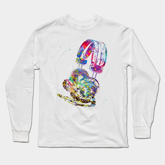 Headphones Long Sleeve T-Shirt by erzebeth